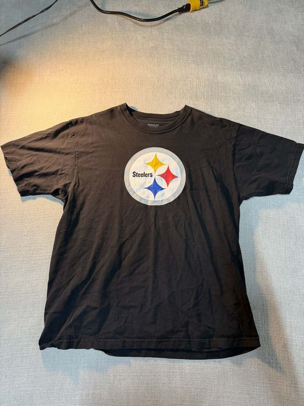 Vintage Reebok Pittsburgh Steelers NFL Distressed Logo T-Shirt
